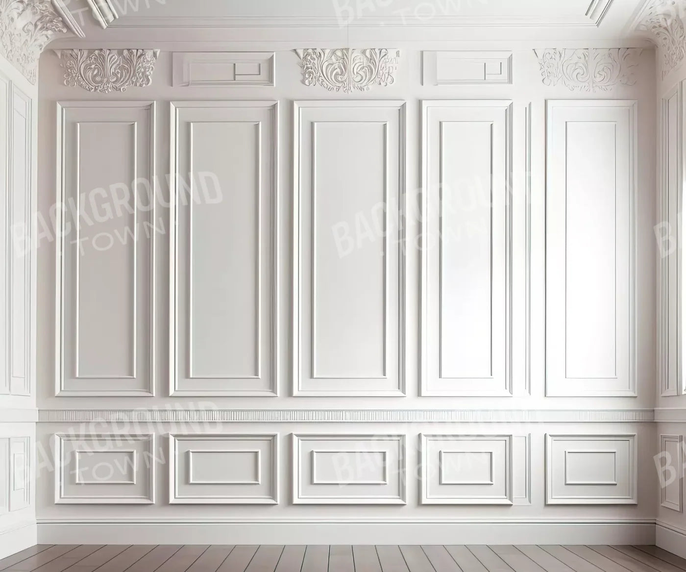 White Simple Ballroom 5X42 Fleece ( 60 X 50 Inch ) Backdrop