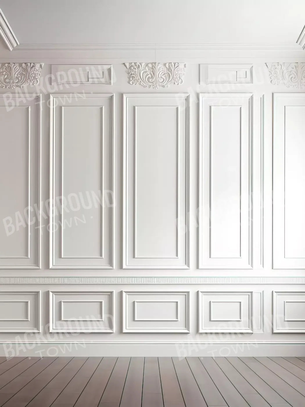 White Simple Ballroom 5X68 Fleece ( 60 X 80 Inch ) Backdrop
