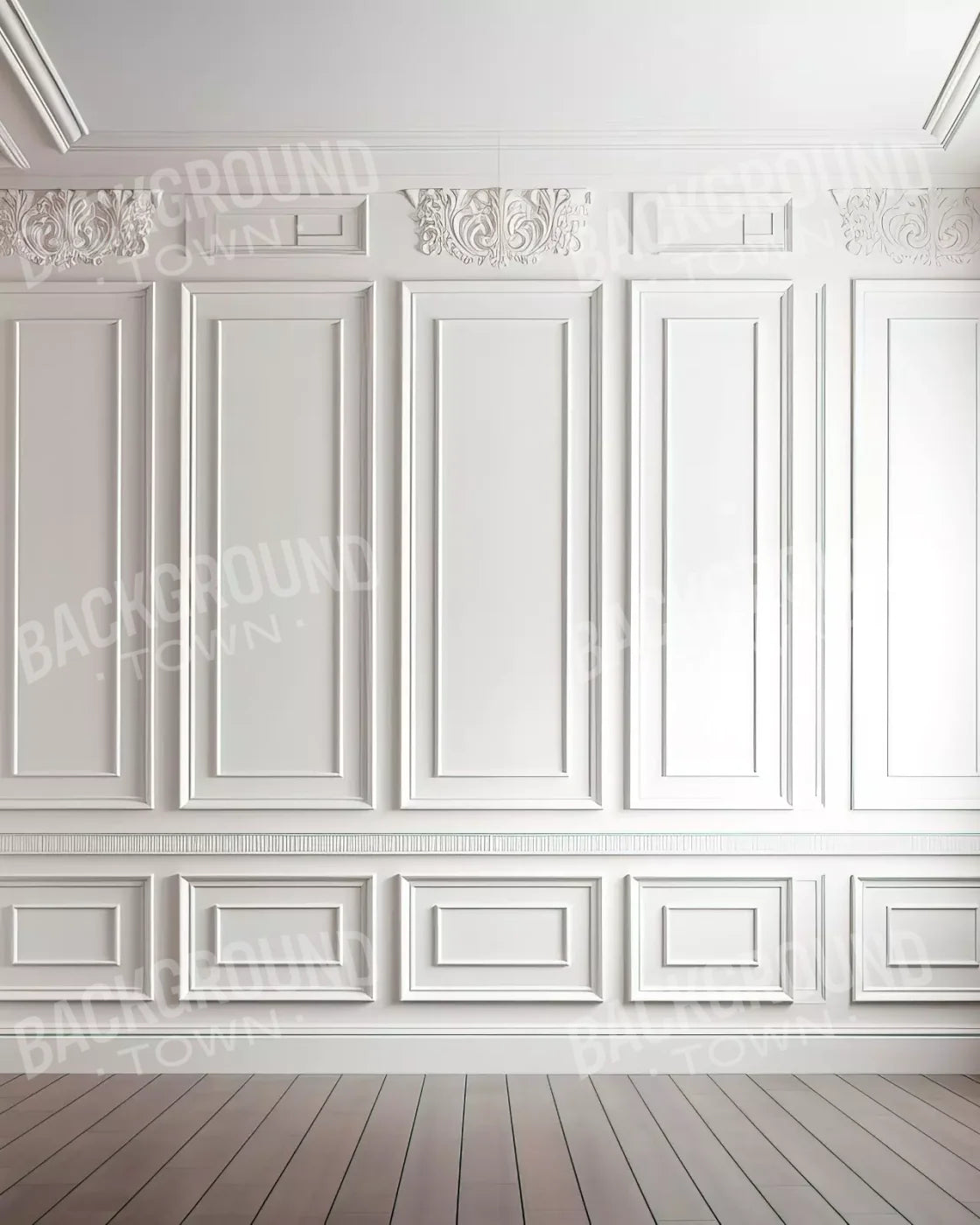 White Simple Ballroom 8X10 Fleece ( 96 X 120 Inch ) Backdrop