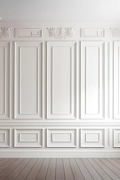 White Simple Ballroom 8X12 Ultracloth ( 96 X 144 Inch ) Backdrop