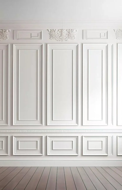 White Simple Ballroom 9X14 Ultracloth ( 108 X 168 Inch ) Backdrop