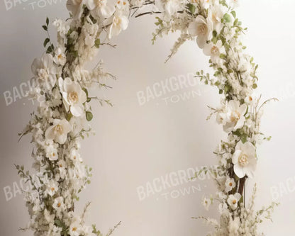White Studio Floral Arch 10’X8’ Fleece (120 X 96 Inch) Backdrop