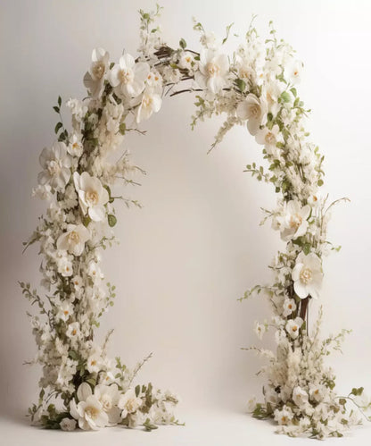 White Studio Floral Arch 10’X12’ Ultracloth (120 X 144 Inch) Backdrop