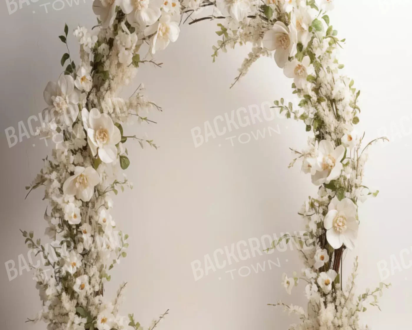 White Studio Floral Arch 10’X8’ Fleece (120 X 96 Inch) Backdrop