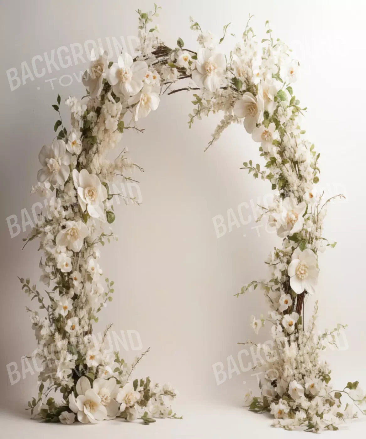White Floral Backdrop for Photography