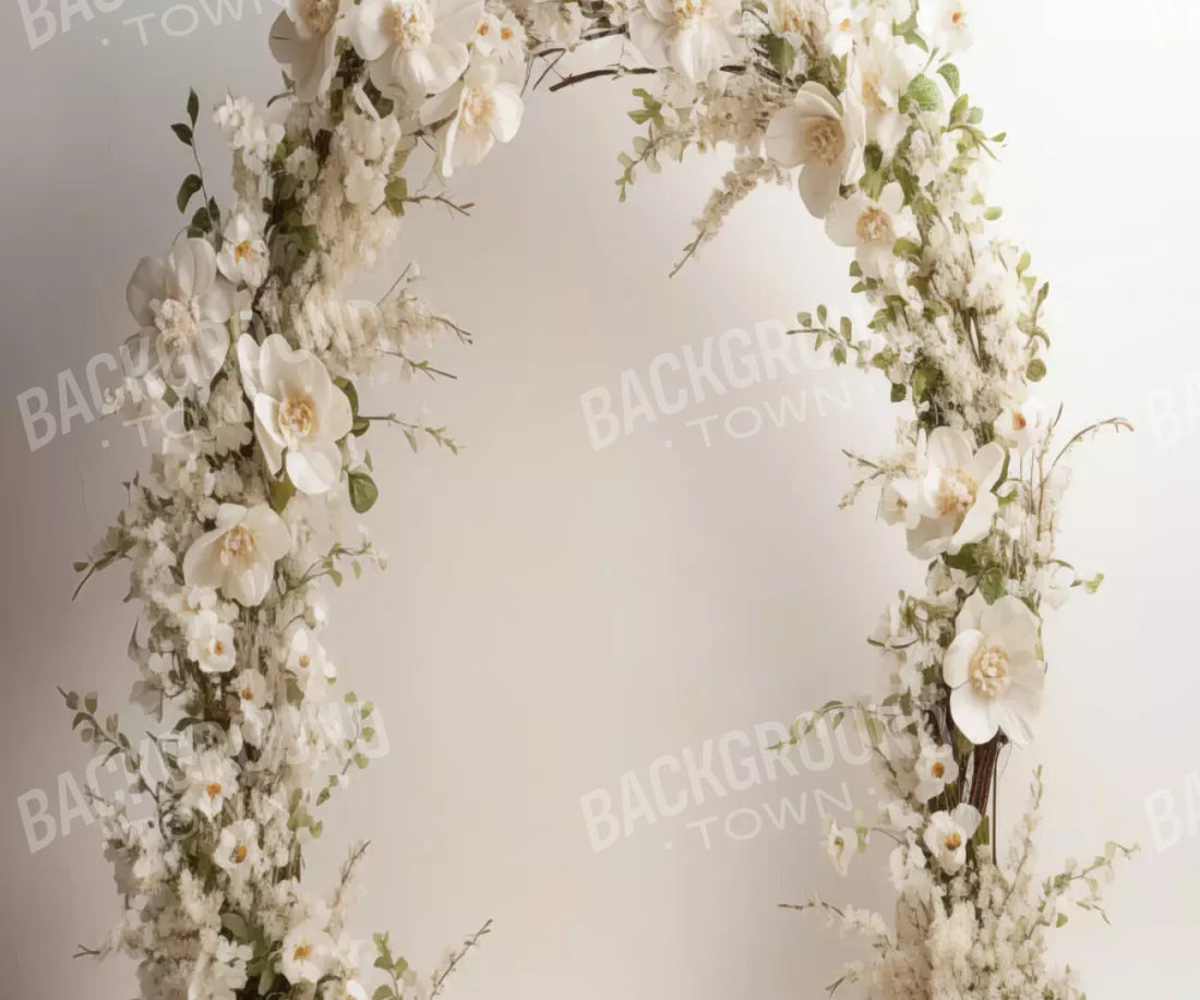 White Studio Floral Arch 5’X4’2 Fleece (60 X 50 Inch) Backdrop