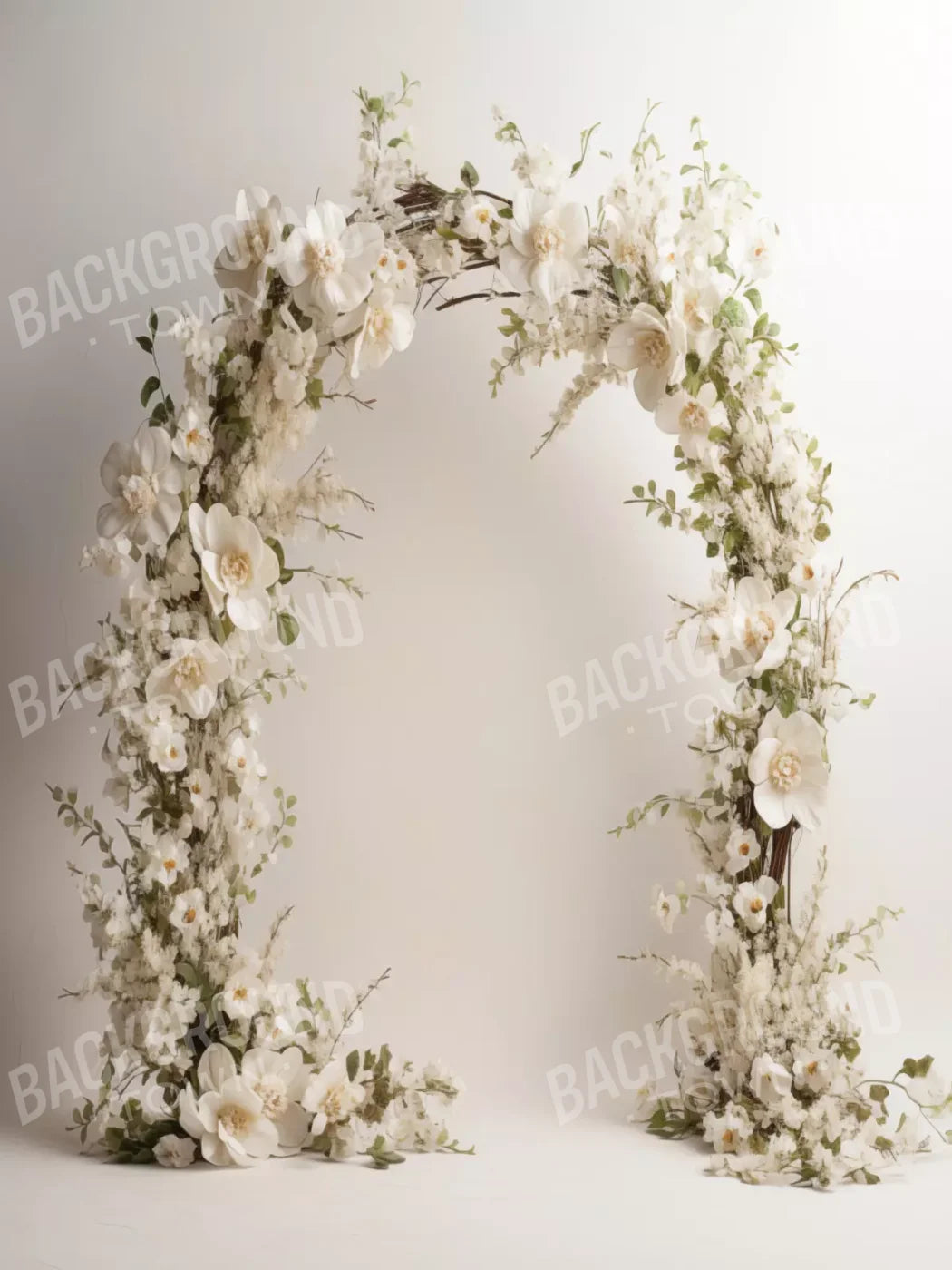 White Studio Floral Arch 5’X6’8 Fleece (60 X 80 Inch) Backdrop
