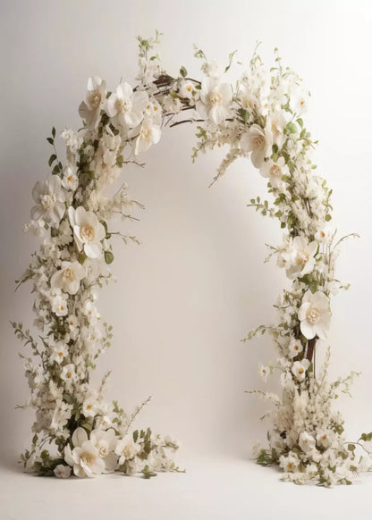 White Studio Floral Arch 5’X7’ Ultracloth (60 X 84 Inch) Backdrop