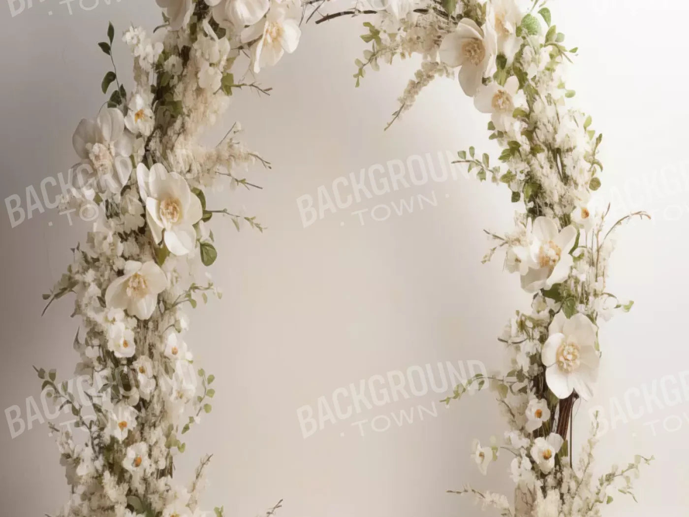 White Studio Floral Arch 6’8X5’ Fleece (80 X 60 Inch) Backdrop