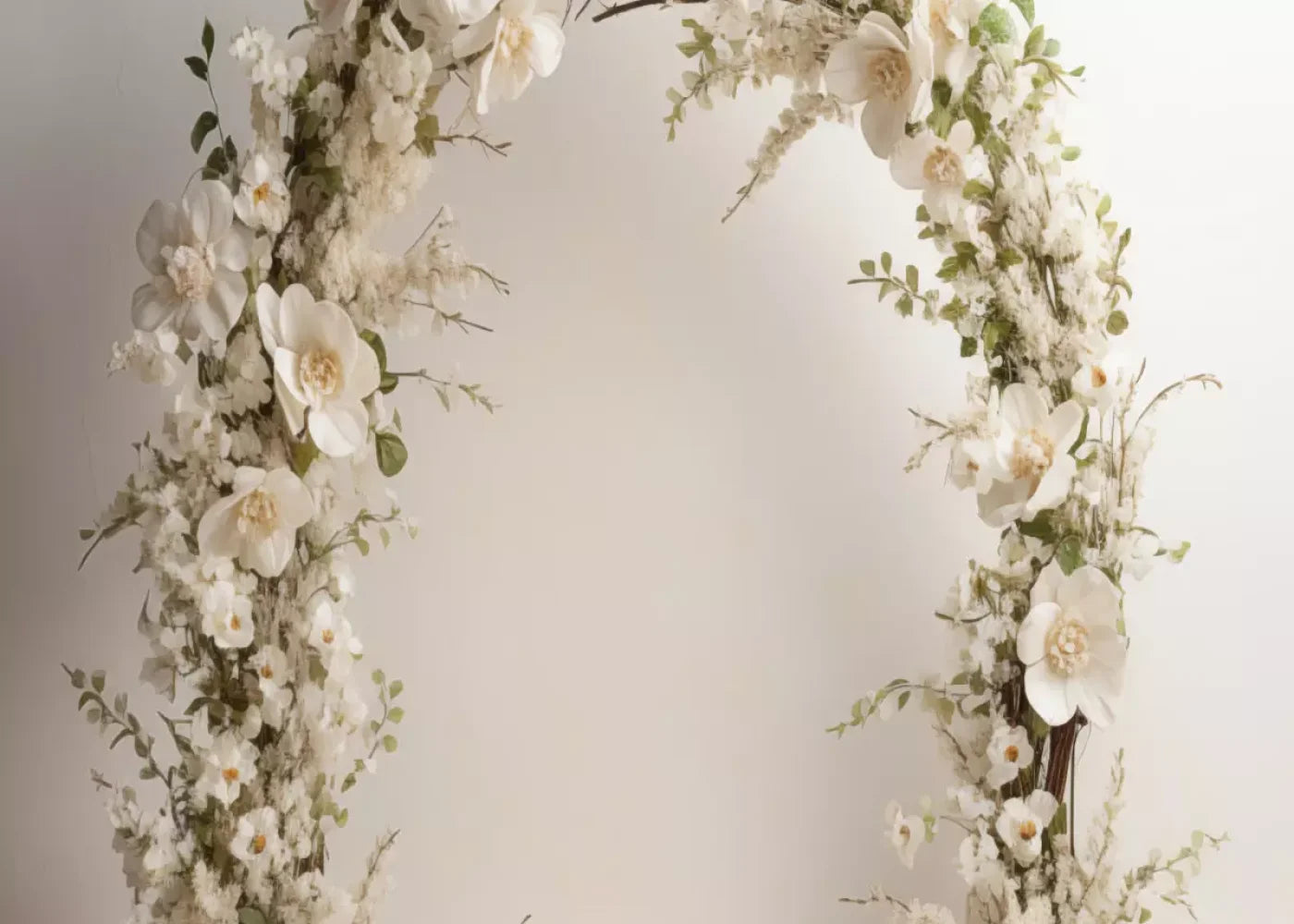 White Studio Floral Arch 7’X5’ Ultracloth (84 X 60 Inch) Backdrop