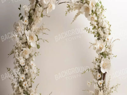 White Studio Floral Arch 8’X6’ Fleece (96 X 72 Inch) Backdrop