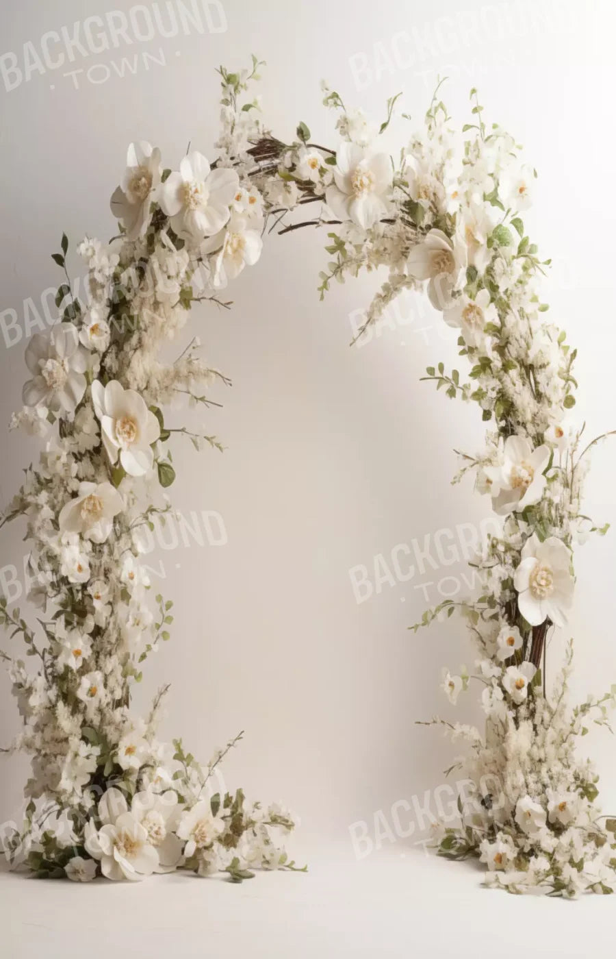 White Studio Floral Arch 9’X14’ Ultracloth (108 X 168 Inch) Backdrop