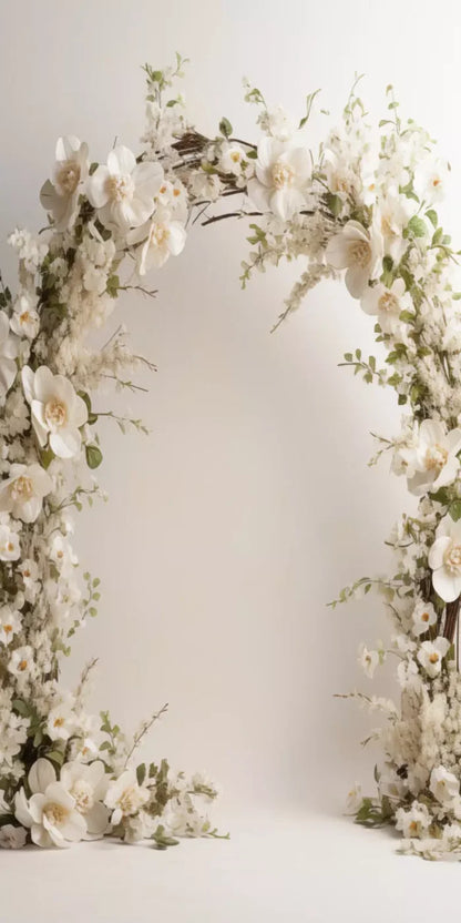 White Studio Floral Arch 10’X20’ Ultracloth (120 X 240 Inch) Backdrop