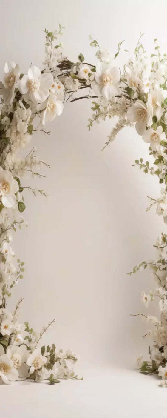 White Studio Floral Arch 8’X20’ Ultracloth (96 X 240 Inch) Backdrop