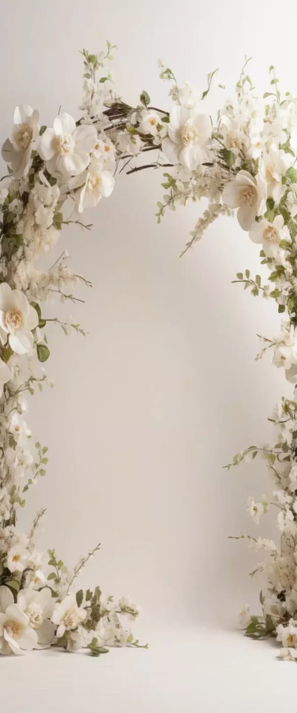 White Studio Floral Arch 5’X12’ Ultracloth For Westcott X-Drop (60 X 144 Inch) Backdrop
