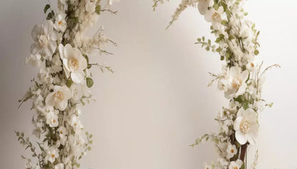 White Studio Floral Arch 14’X8’ Ultracloth (168 X 96 Inch) Backdrop
