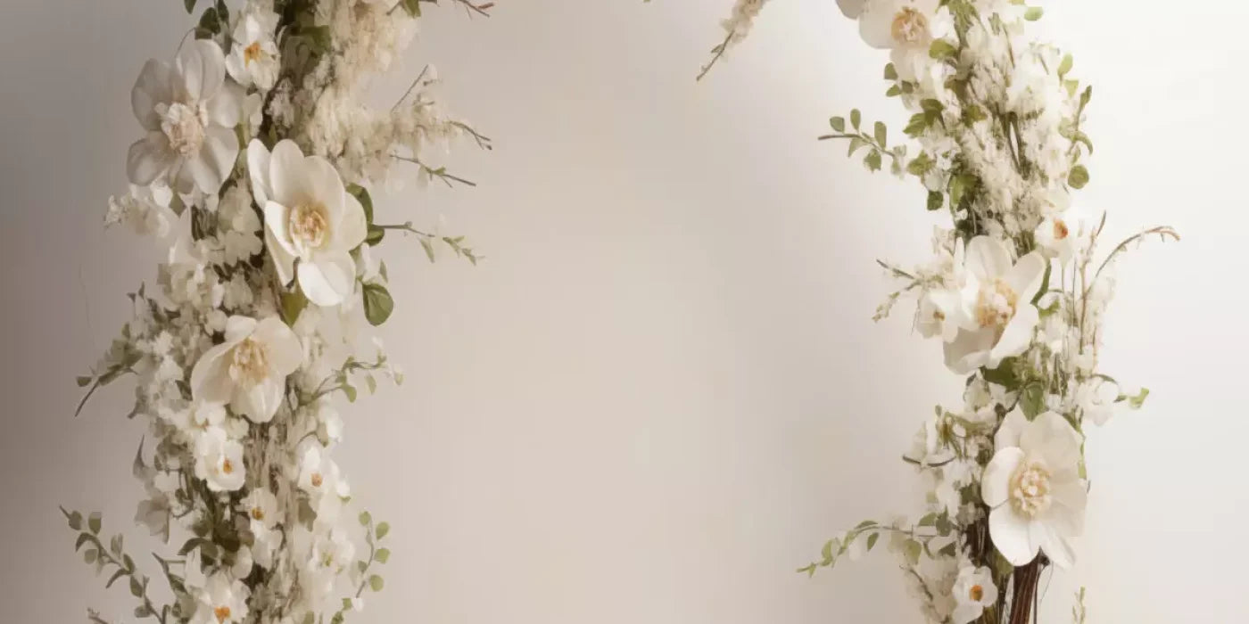 White Studio Floral Arch 16’X8’ Ultracloth (192 X 96 Inch) Backdrop