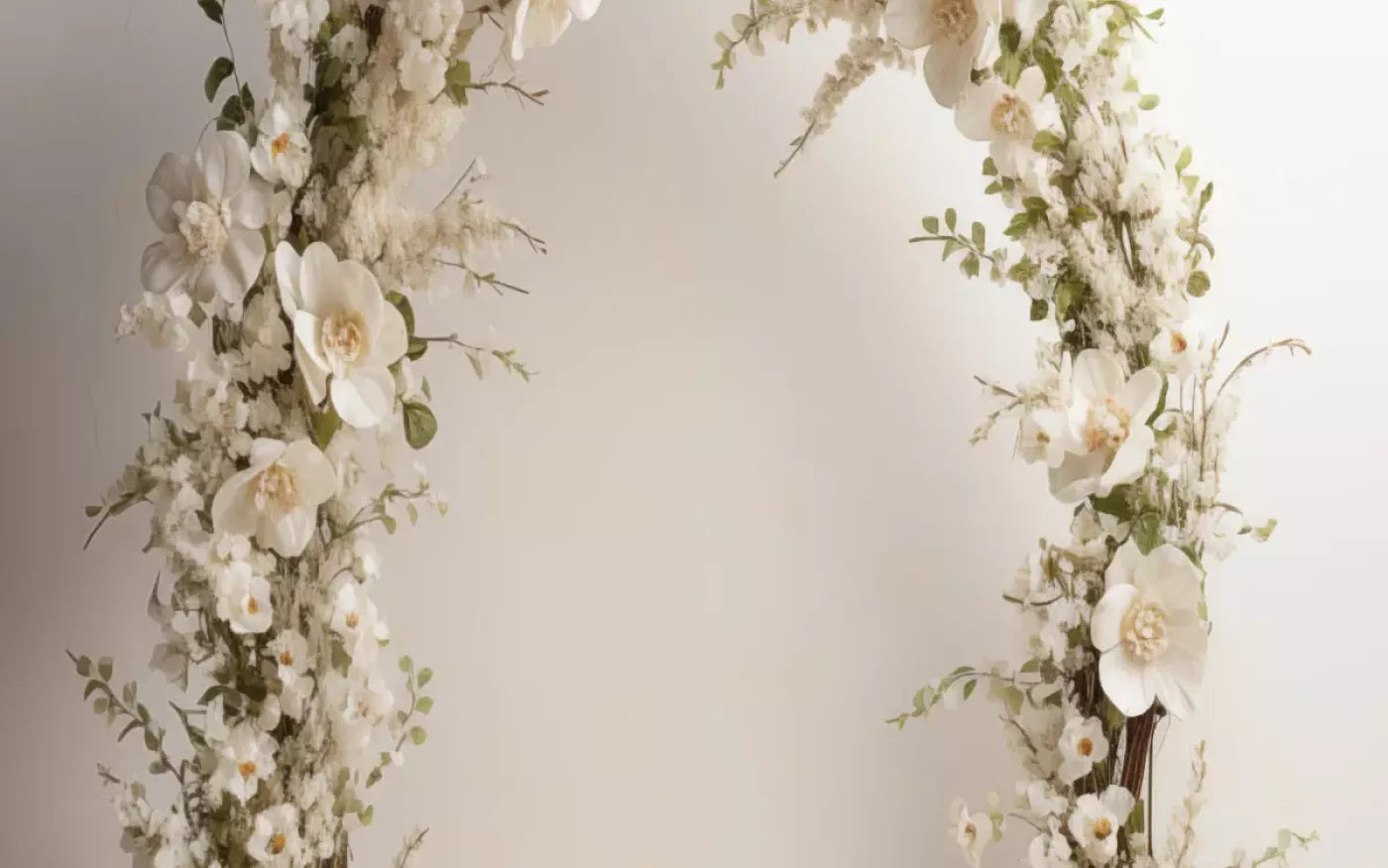 White Studio Floral Arch 8’X5’ Ultracloth (96 X 60 Inch) Backdrop