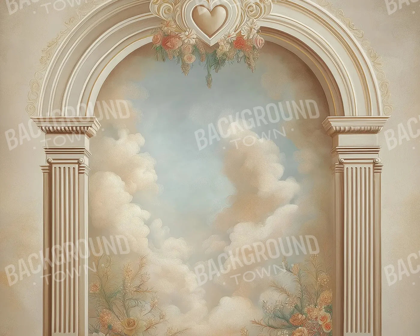 White Wall Archway 10’x8’ Fleece (120 x 96 inch) Backdrop