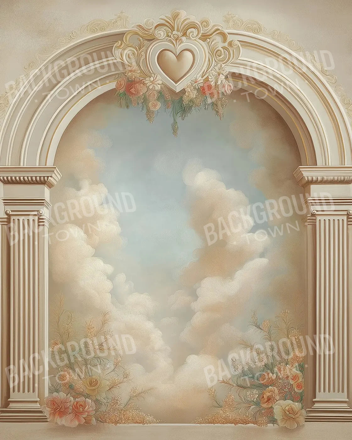 White Wall Archway 8’x10’ Fleece (96 x 120 inch) Backdrop
