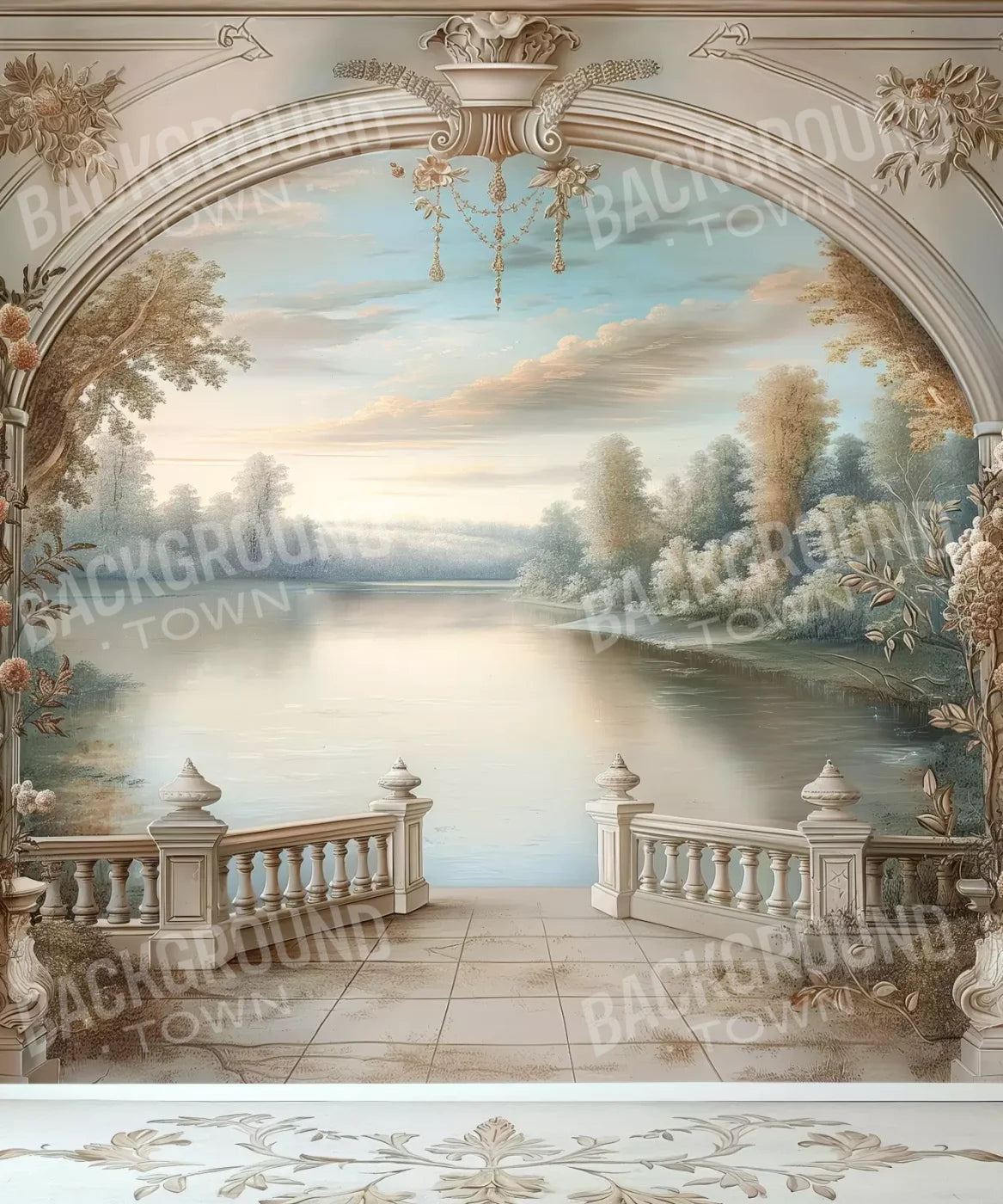 Winter Balcony Scenic 10’X12’ Ultracloth (120 X 144 Inch) Backdrop