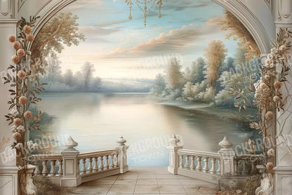 Winter Balcony Scenic 12’X8’ Ultracloth (144 X 96 Inch) Backdrop