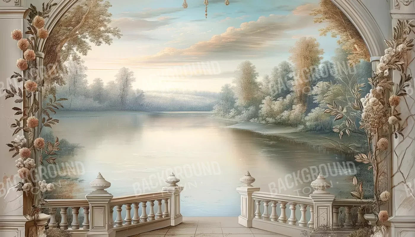 Winter Balcony Scenic 14’X8’ Ultracloth (168 X 96 Inch) Backdrop