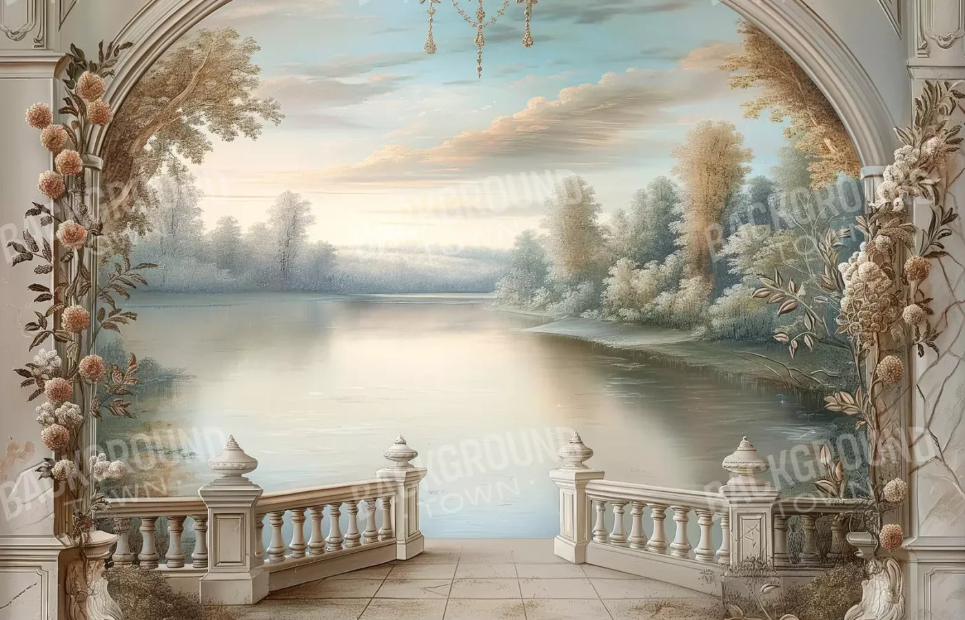 Winter Balcony Scenic 14’X9’ Ultracloth (168 X 108 Inch) Backdrop