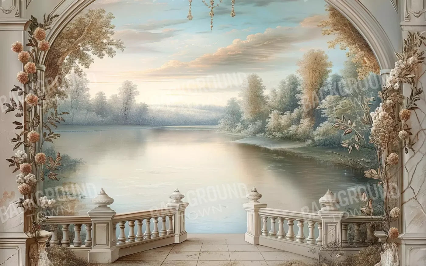Winter Balcony Scenic 16’X10’ Ultracloth (192 X 120 Inch) Backdrop
