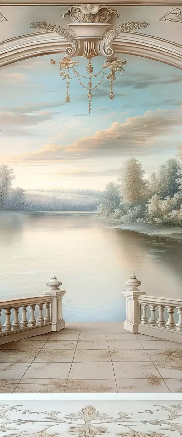 Winter Balcony Scenic 5’X12’ Ultracloth For Westcott X-Drop (60 X 144 Inch) Backdrop