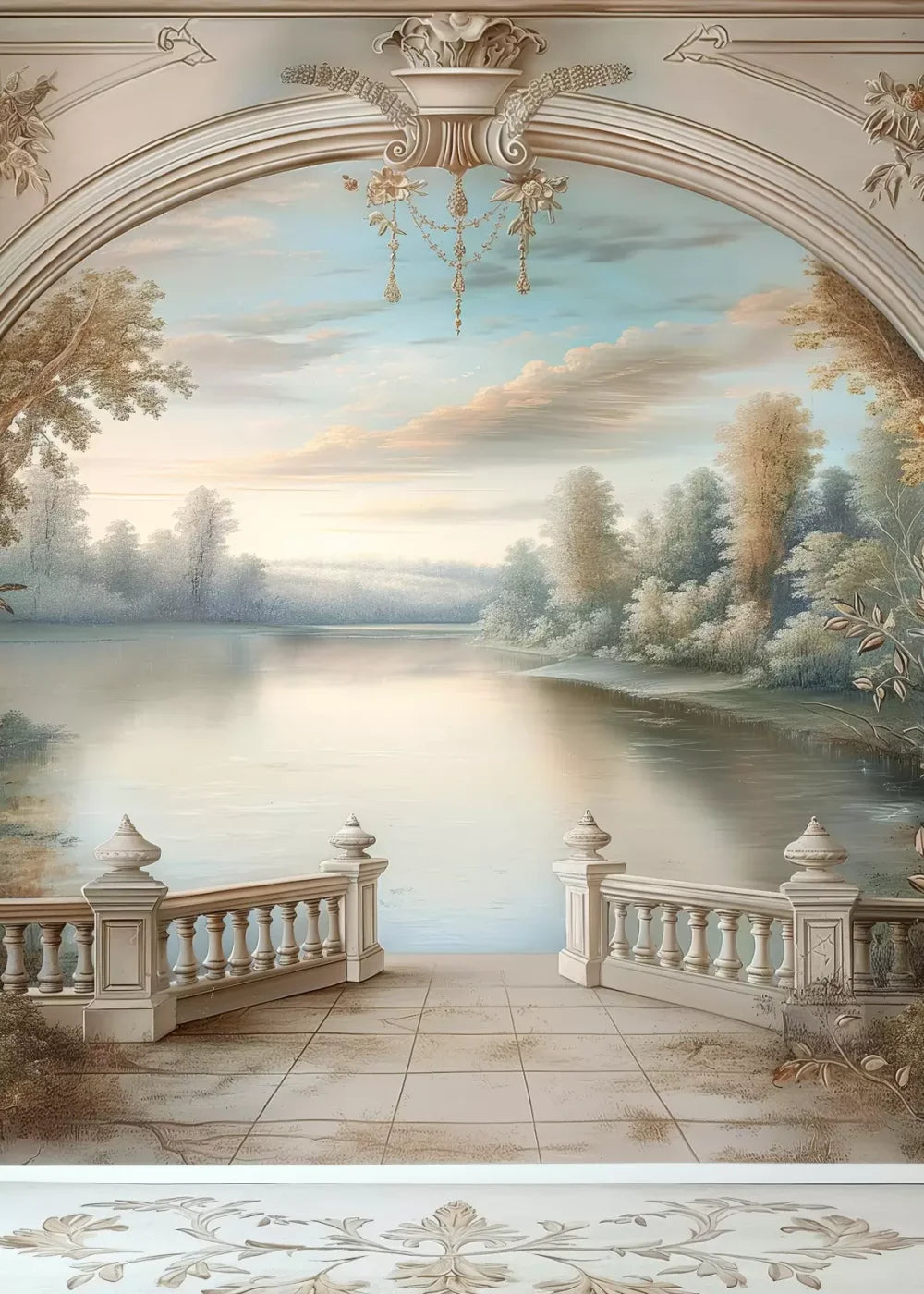 Winter Balcony Scenic 5’X7’ Ultracloth (60 X 84 Inch) Backdrop
