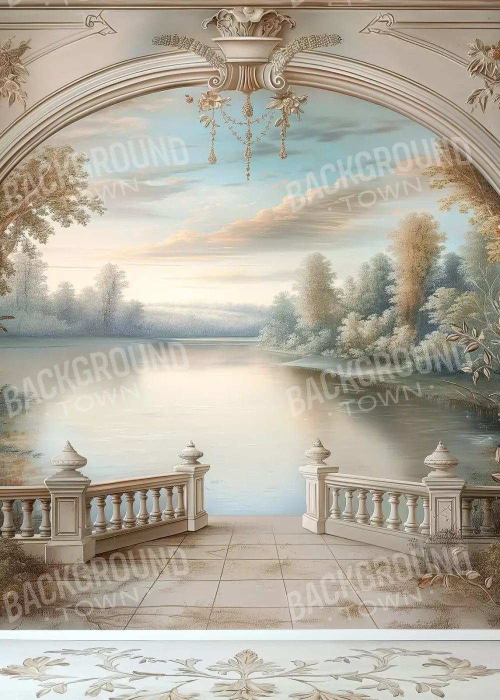 Winter Balcony Scenic 5’X7’ Ultracloth (60 X 84 Inch) Backdrop
