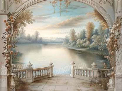 Winter Balcony Scenic 6’8X5’ Fleece (80 X 60 Inch) Backdrop