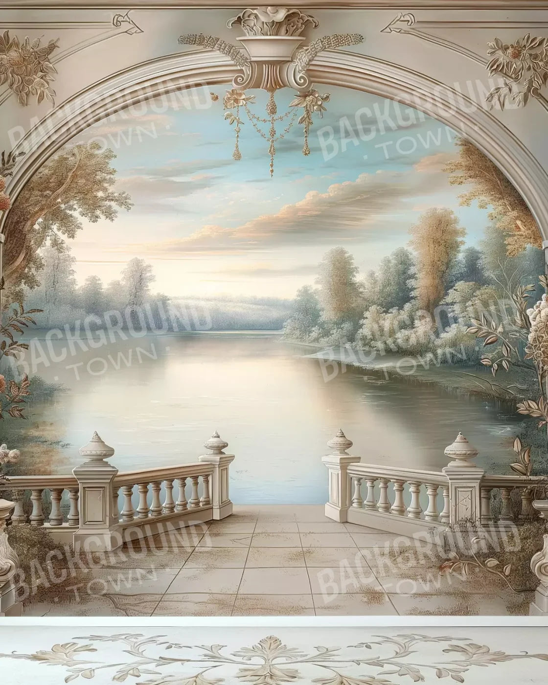 Winter Balcony Scenic 8’X10’ Fleece (96 X 120 Inch) Backdrop