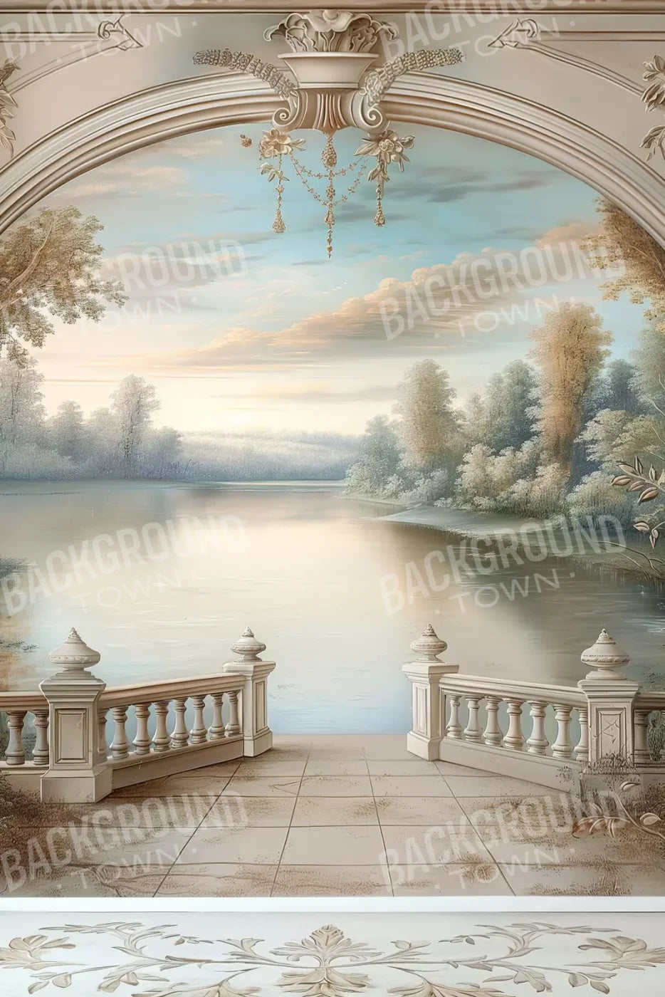 Winter Balcony Scenic 8’X12’ Ultracloth (96 X 144 Inch) Backdrop