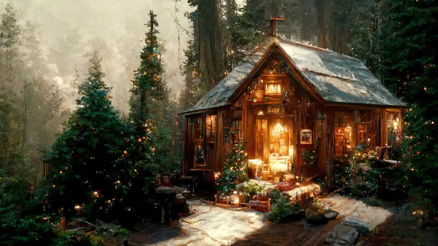 Winter Cabin 14X8 Ultracloth ( 168 X 96 Inch ) Backdrop