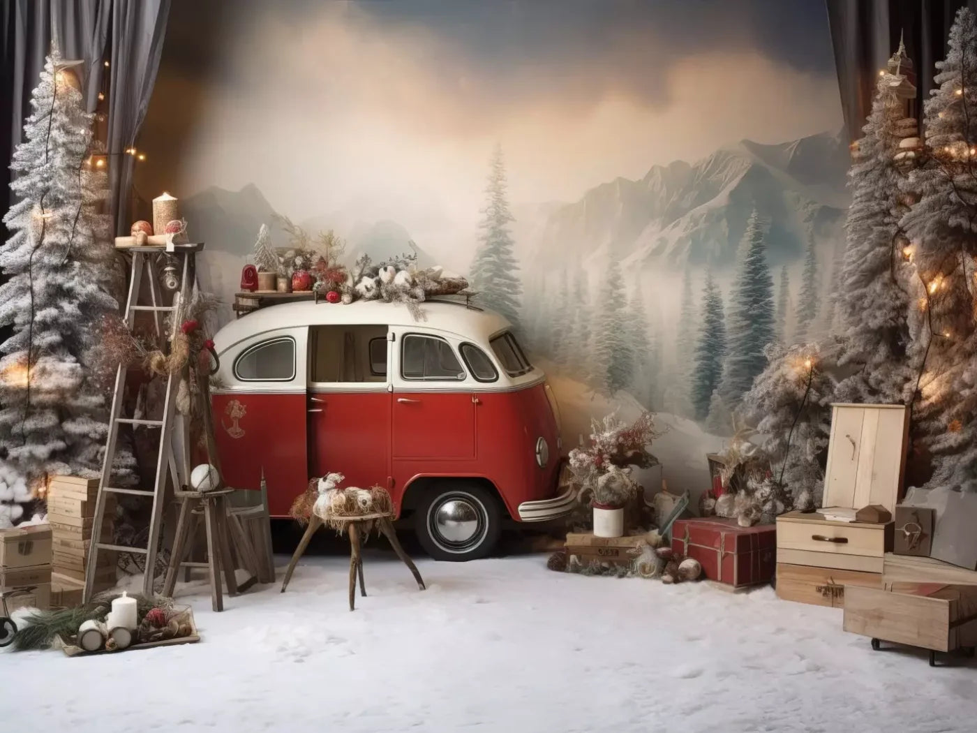Winter Camping Ii 6’8X5’ Fleece (80 X 60 Inch) Backdrop