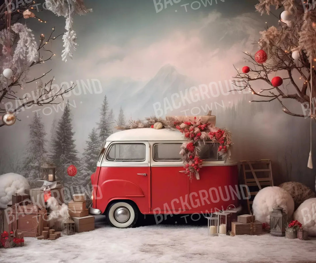 Red Winter Backdrop for Photography