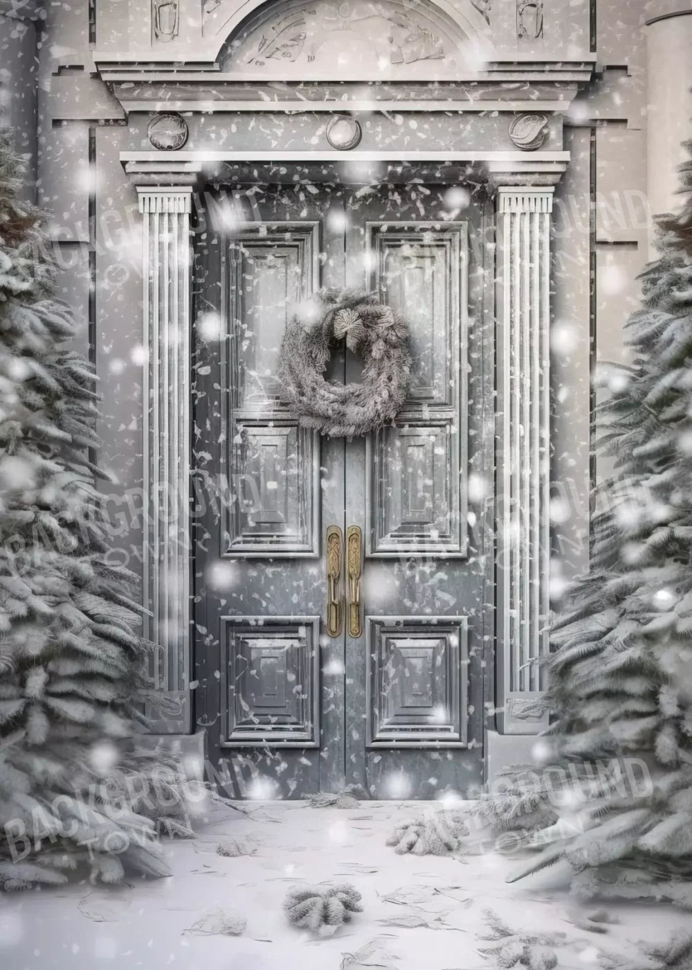 Winter Door 5’X7’ Ultracloth (60 X 84 Inch) Backdrop