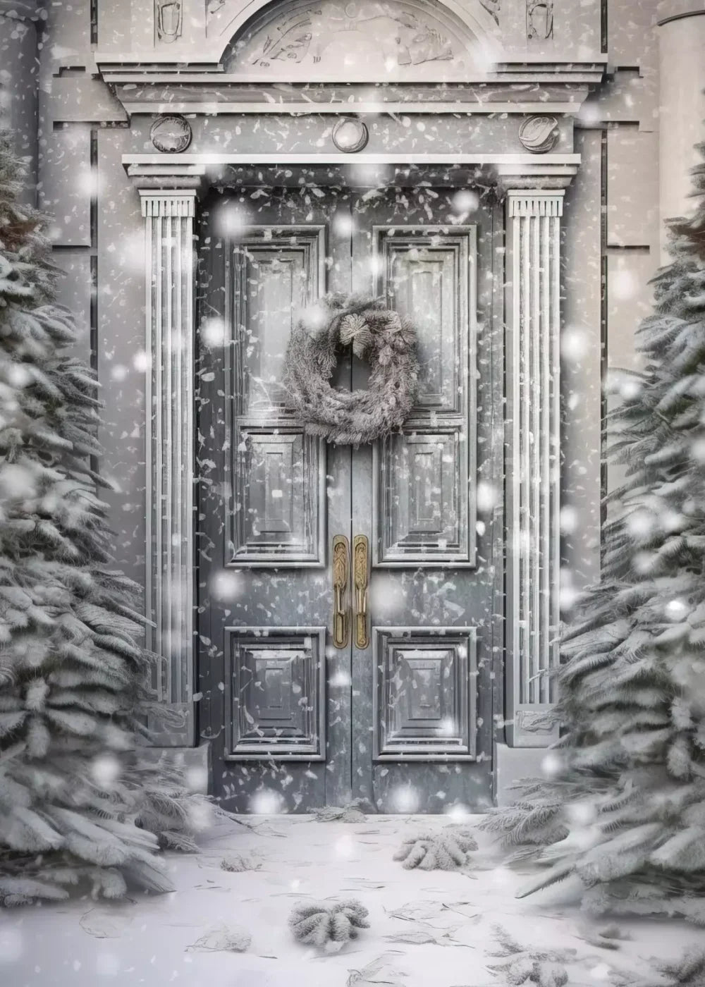Winter Door 5’X7’ Ultracloth (60 X 84 Inch) Backdrop