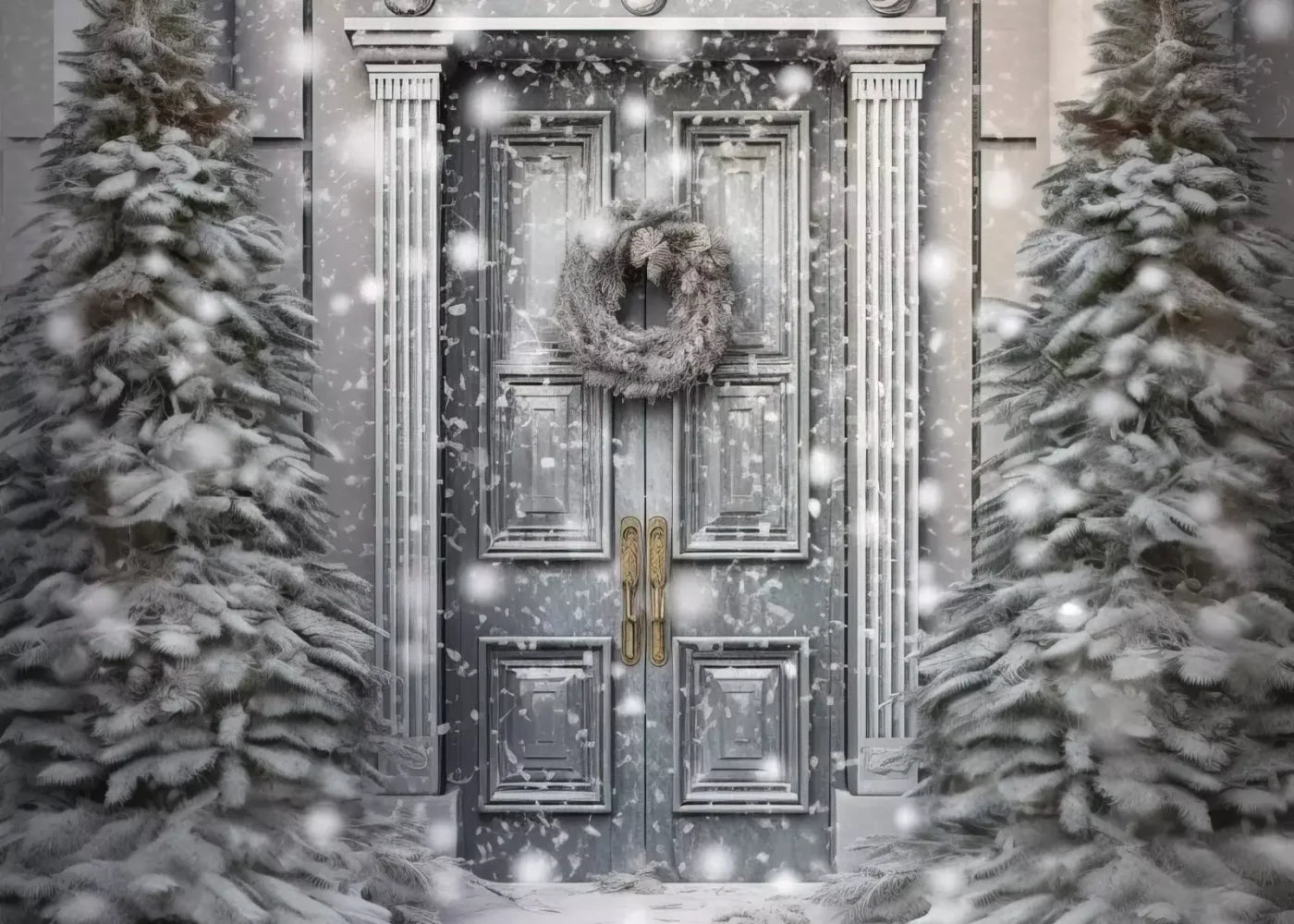Winter Door 7’X5’ Ultracloth (84 X 60 Inch) Backdrop