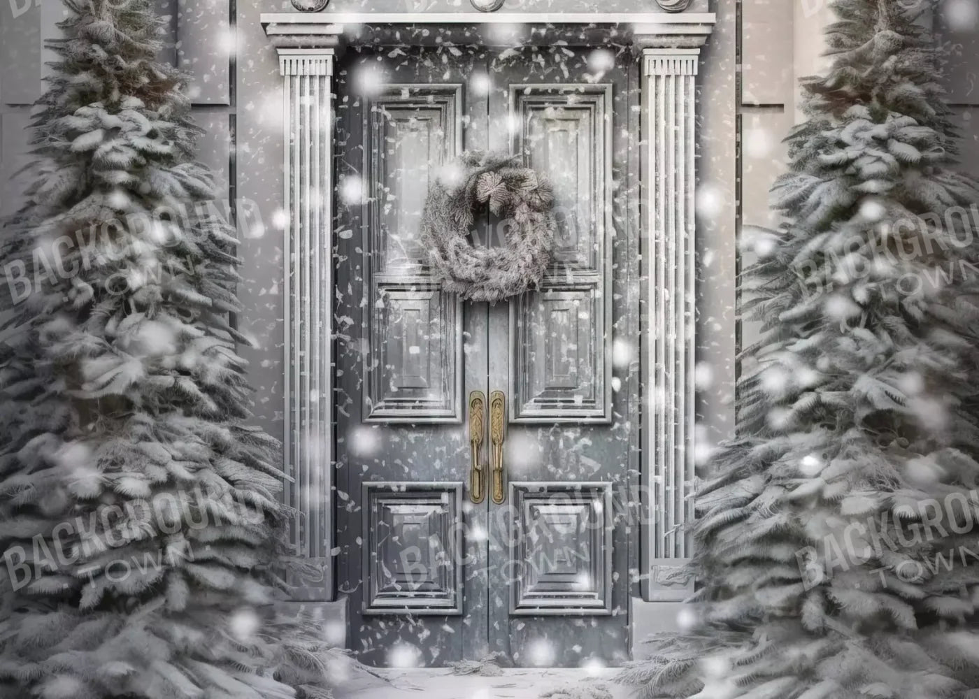 Winter Door 7’X5’ Ultracloth (84 X 60 Inch) Backdrop