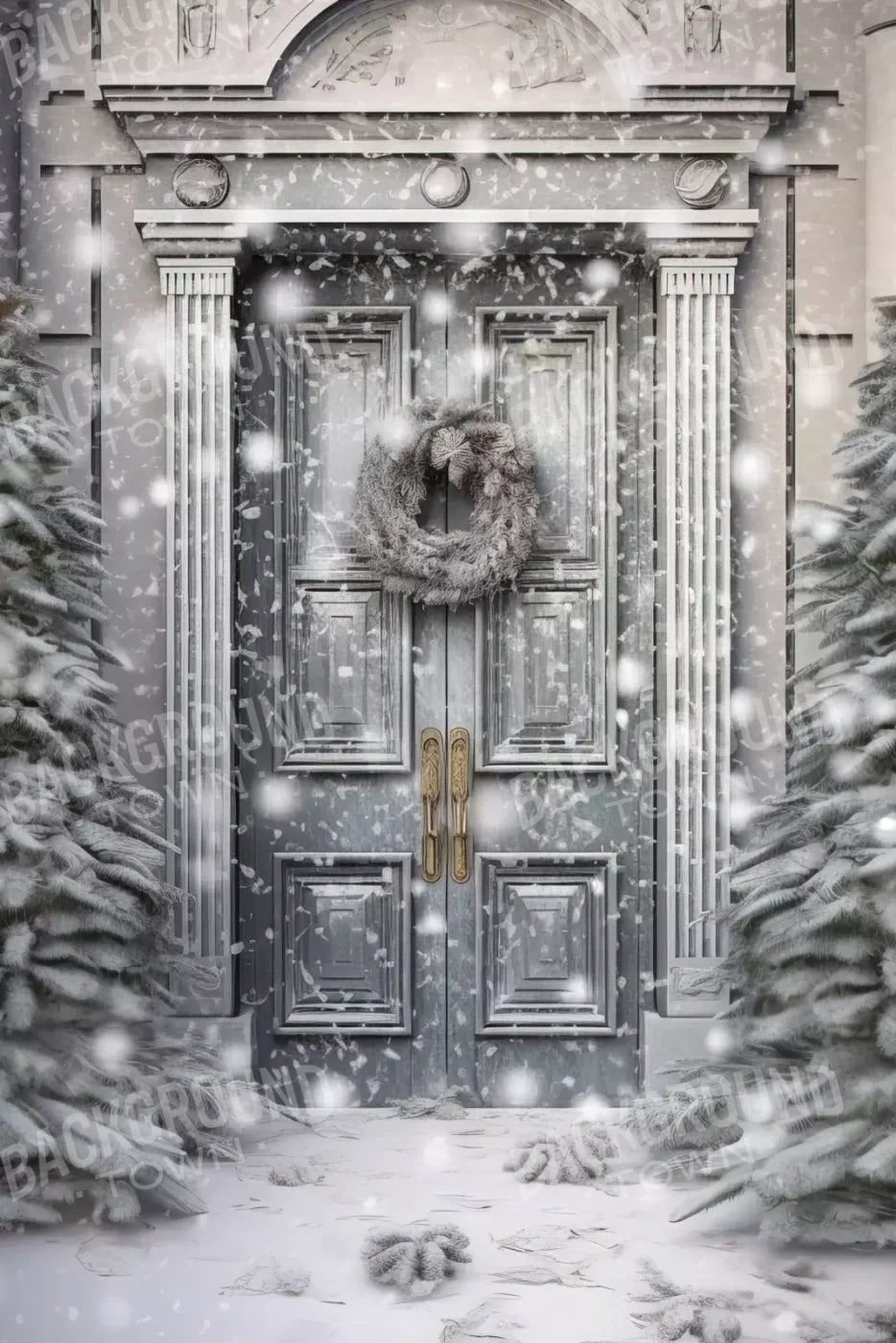 Winter Door 8’X12’ Ultracloth (96 X 144 Inch) Backdrop