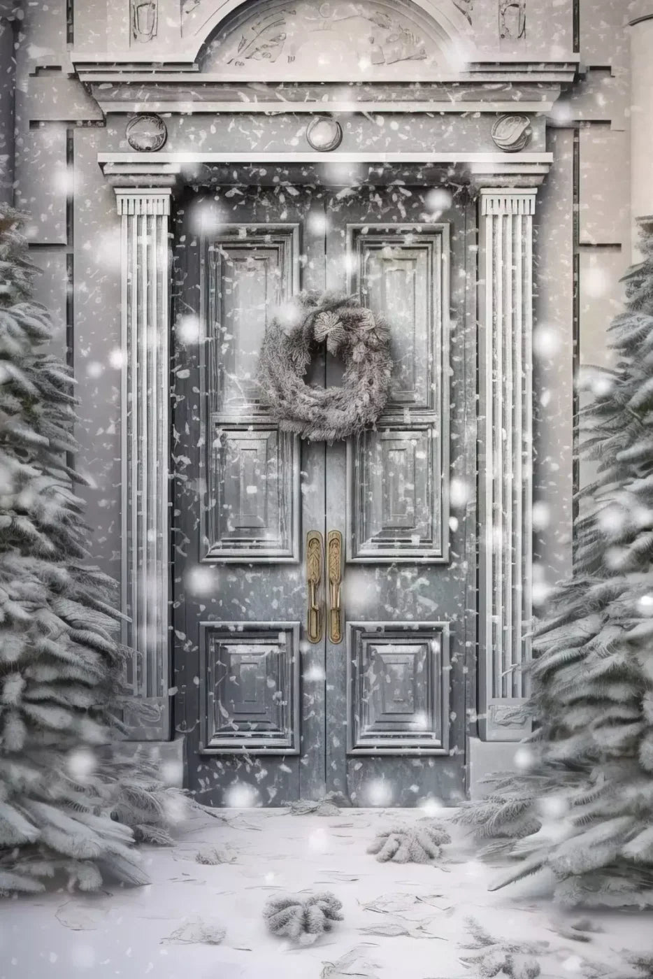 Winter Door 8’X12’ Ultracloth (96 X 144 Inch) Backdrop