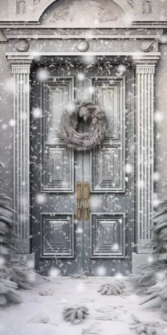 Winter Door 8’X16’ Ultracloth (96 X 192 Inch) Backdrop
