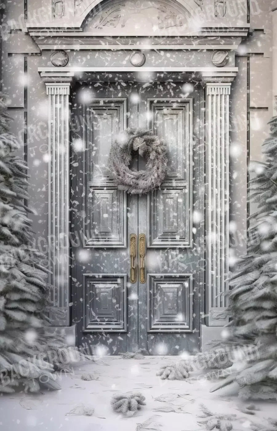 Winter Door 9’X14’ Ultracloth (108 X 168 Inch) Backdrop