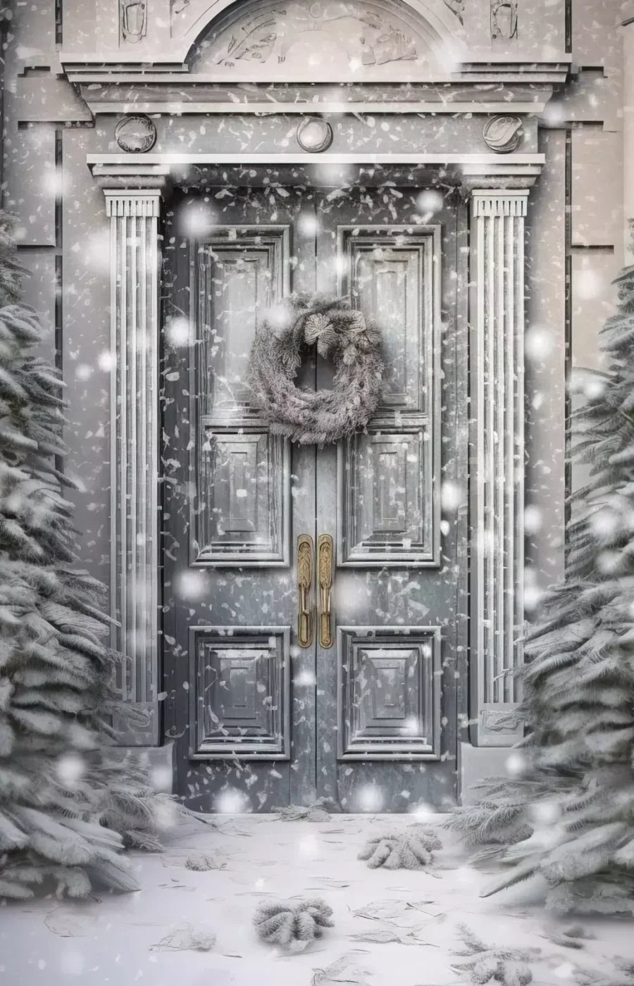 Winter Door 9’X14’ Ultracloth (108 X 168 Inch) Backdrop