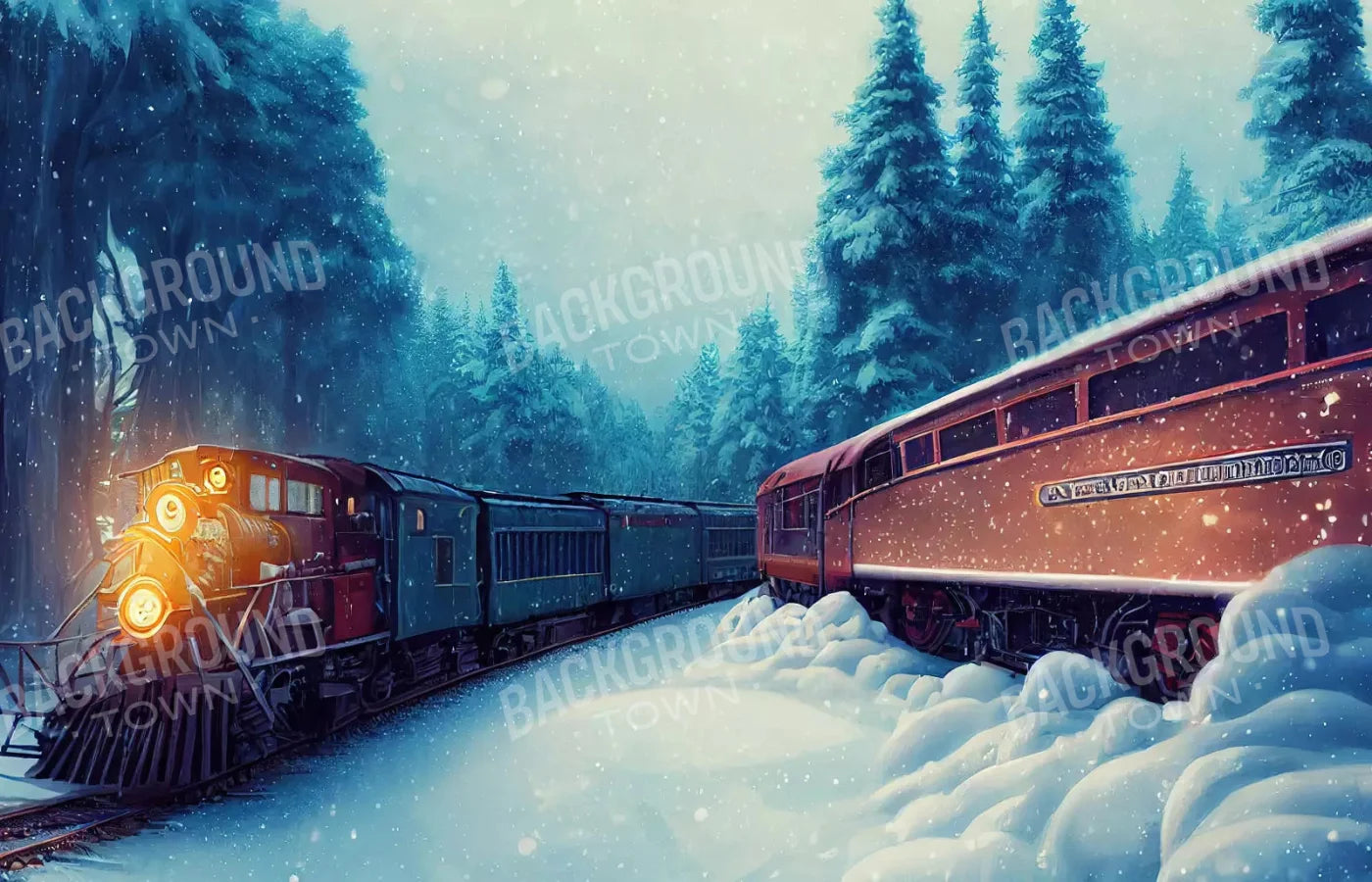 Winter Express 2 12X8 Ultracloth ( 144 X 96 Inch ) Backdrop