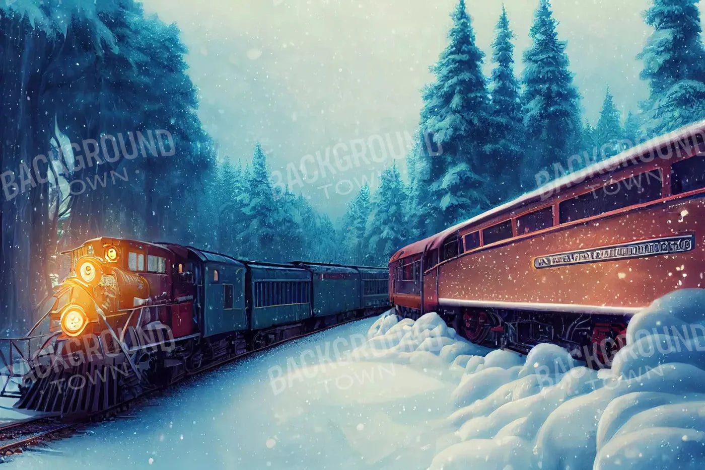 Winter Express 2 8X5 Ultracloth ( 96 X 60 Inch ) Backdrop