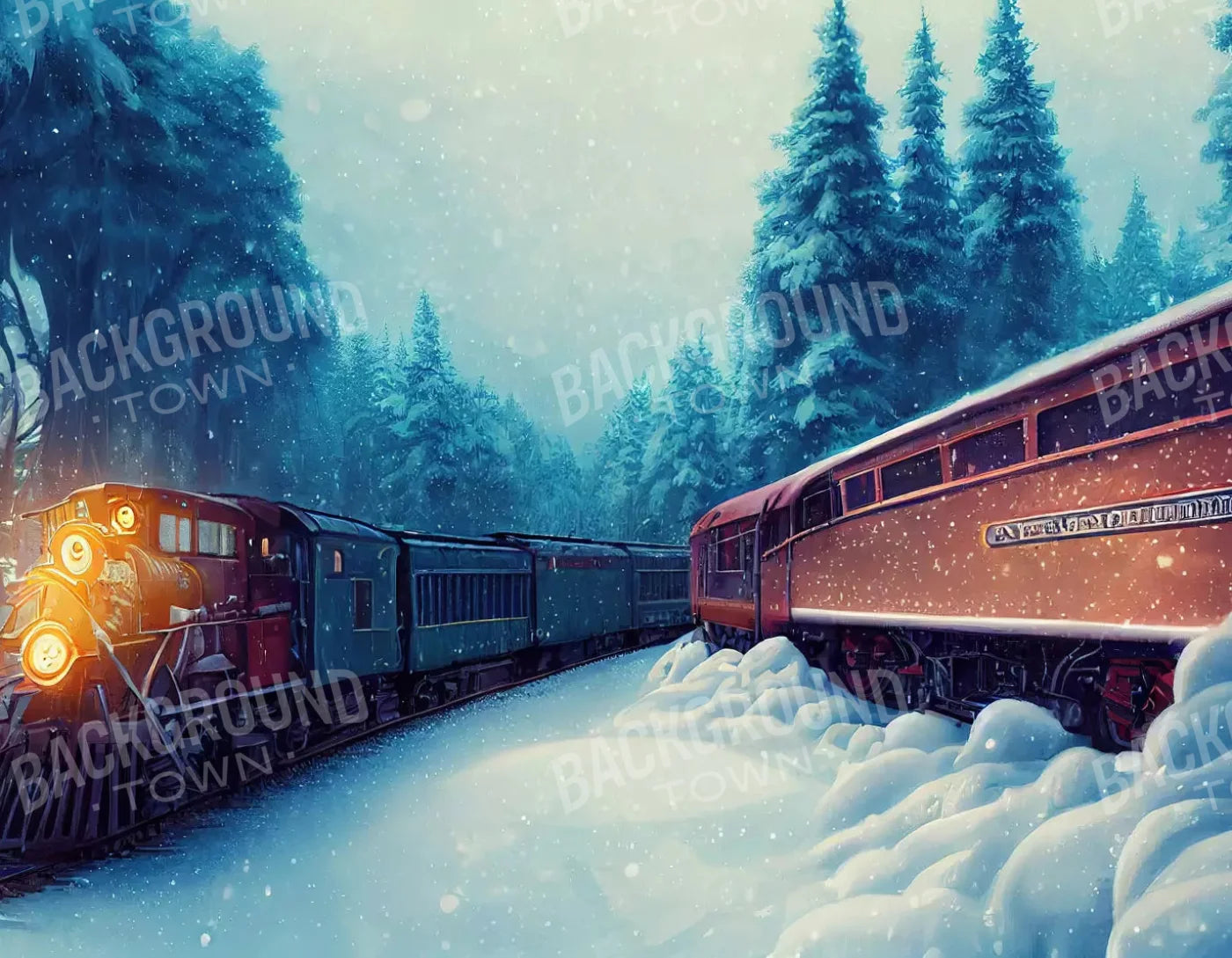 Winter Express 2 8X6 Fleece ( 96 X 72 Inch ) Backdrop